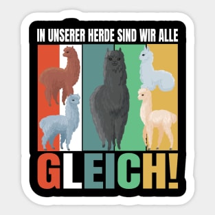 Alpaka Herde Antirassismus Sticker